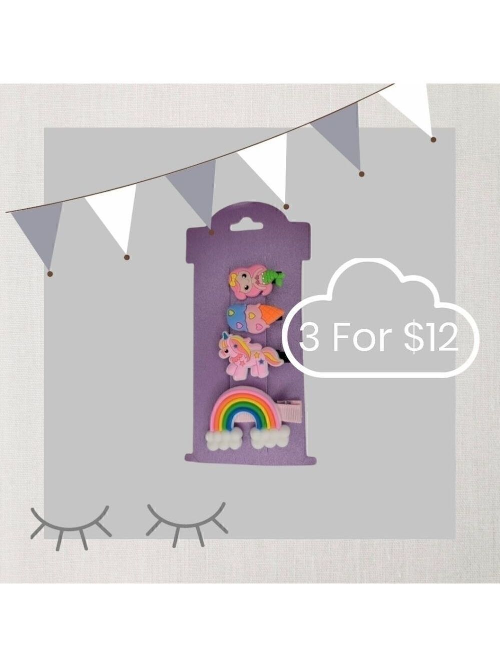 3 for $12 4pc Children Hairclips